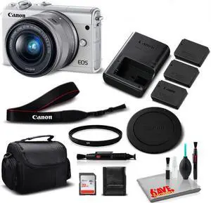 Canon M100 Camera 15-45 Lens (Kit Box)- Kit with 32GB- International Model