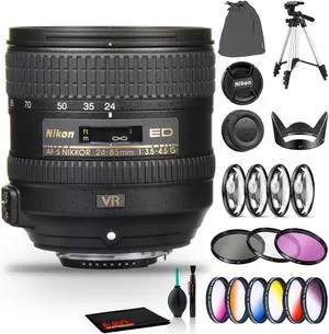 Nikon AF-S NIKKOR 24-85mm f/3.5-4.5G ED VR Lens Includes Filter Kits and Tripod (Intl Model)