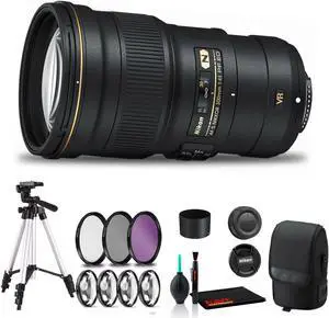 Nikon AF-S NIKKOR 300mm f/4E PF ED VR Lens Includes Filter Kits and Tripod (Intl Model) Bundle