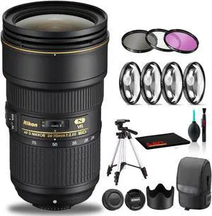Nikon AF-S NIKKOR 24-70mm f/2.8E ED VR Lens Includes Filter Kits and Tripod (Intl Model)