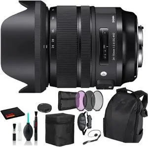 Sigma 24-70mm f/2.8 DG OS HSM Art Lens for Canon EF with Essential Bundle: Backpack + 3PC Filter + More