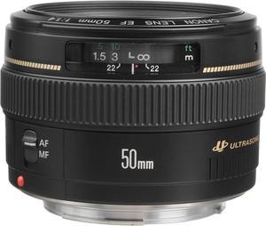 Canon EF 50mm f/1.4 USM Lens (2515A003) Essential Bundle Kit for Canon EOS - International Model No Warranty