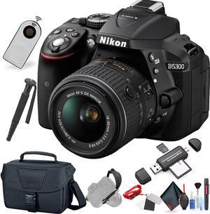 Nikon D5300 DSLR Camera with AF-P 18-55mm Lens (Black) (International Model) with Extra Accessory Bundle