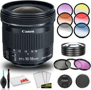 Canon EF-S 10-18mm f/4.5-5.6 IS STM Lens (International Model) with Filter Kits