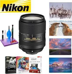 NIKON 18-300MM F/3.5-6.3G ED AF-S DX VR Lens with Corel Mac Photo Essentials Software Kit - Includes Corel AfterShot, Co