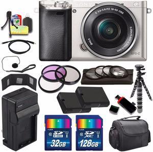 Sony Alpha a6000 Mirrorless Digital Camera with 16-50mm Lens (Silver) + Battery + Charger + 160GB Bundle 8 - Internation