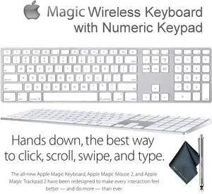 Magic Wireless Keyboard with Numeric Keypad for Apple Mac Desktop Computers/Laptops