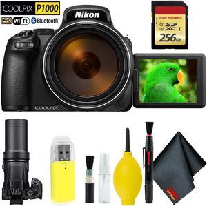 Nikon COOLPIX P1000 Digital Camera + 256GB Memory Card Base Kit Intl Model
