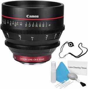 Canon CN-E 50mm T1.3 L F Cine Lens (International Model ) + Deluxe Cleaning Kit + Lens Cap Keeper 6AVE Bundle 2