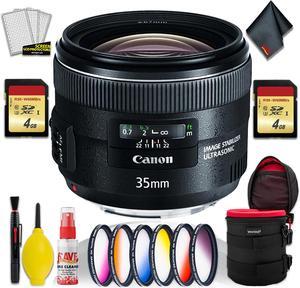Canon EF 35mm f/2 IS USM Lens (Intl Model) w/ 3pcs UV Lens Filter Kit andCleaning Kit