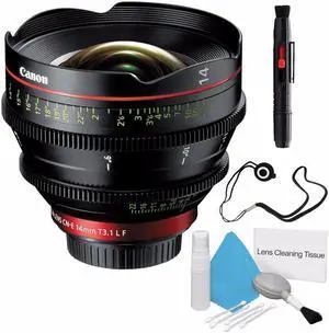 Canon CN-E 14mm T3.1 L F Cinema Prime Lens (EF Mount) (International Model ) + Deluxe Cleaning Kit + Lens Cap Keeper 6AVE Bundle 4
