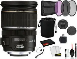 Canon EF-S 17-55mm f/2.8 IS USM Lens  (1242B002) Lens with Bundle  includes 3pc Filter Kit + Lens Pouch + More