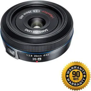 Samsung 20mm f/2.8 Pancake Lens for NX10 / NX100 (Black) (Renewed)