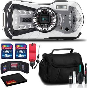 RICOH WG-40W Waterproof Digital Camera with Padded Case and Float Strap Bundle