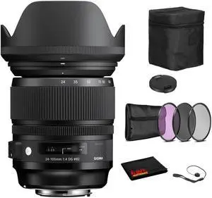 Sigma 24-105mm f/4 DG OS HSM Art Lens for Nikon F with Bundle: 3pc Filter Kit + More
