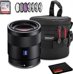 Sony Sonnar T* FE 55mm f/1.8 ZA Lens (Intl Model) Accessory Kit