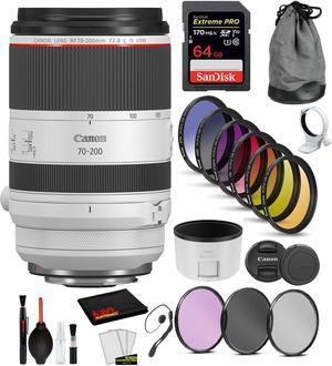 Canon RF 70-200mm f/2.8L IS USM Lens  (3792C002) withBundle  Includes: 9PC Filter Kit, Sandisk Extreme Pro 64gb + More