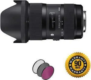 Sigma 18-35mm f/1.8 DC HSM Art Lens for Nikon F with UV Filter (Renewed)
