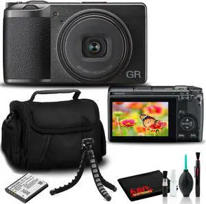 Ricoh GR III Digital Camera with Cleaning Kit, Camera Bag, and Flexible Tripod
