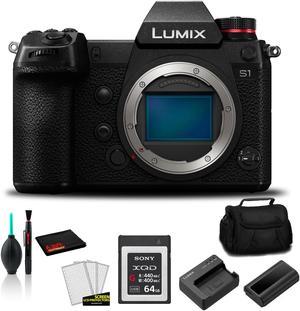 Panasonic Lumix DCS1 Full Frame Mirrorless Digital Camera BodyBundle with 64GB Memory Card  MORE