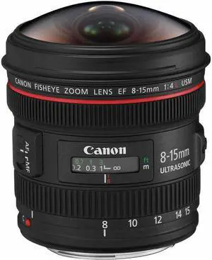 Canon EF 8-15mm f/4L Fisheye USM Lens (International Model) No Warranty