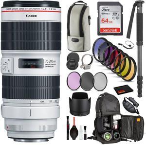 Canon EF 70-200mm f/2.8L IS III USM Lens (3044C002) with Bundle Includes:  9PC Filter Kit, Sandisk 64GB SD + More