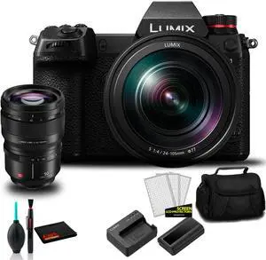 Panasonic Lumix DC-S1 Full-Frame Mirrorless Digital Camera with 24-105mm Lens-Bundle with Panasonic Lumix S PRO 50mm f/1.4 Lens + MORE