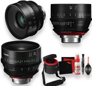 Canon 24mm Sumire Prime T1.5 (PL Mount, Feet) With Deluxe Lens Case + 6AVE Care and Cleaning Kit - Professional Lens Bundle
