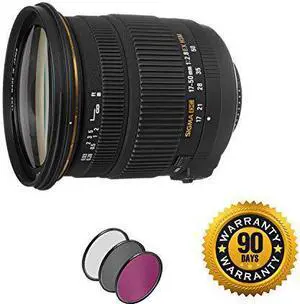 Sigma 17-50mm f/2.8 EX DC OS HSM Lens for Nikon F with UV Filter (Renewed)
