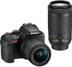 Nikon D5600 DSLR Camera with 18-55mm and 70-300mm Lenses (International Model)