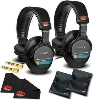 Sony MDR-7506 Headphones Professional Headphones (2 Pack) Bundle with 1 Year Extended Warranty