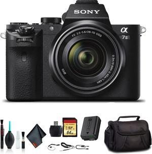 Sony Alpha a7 II Mirrorless Camera with FE 28-70mm f/3.5-5.6 OSS Lens ILCE7M2K/B With Soft Bag, 64GB Memory Card, Card Reader , Plus Essential Accessories
