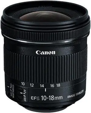 Canon EF-S 10-18mm f/4.5-5.6 IS STM Lens (International Model)