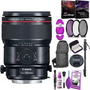 Canon TS-E 90mm f/2.8L Macro Tilt-Shift Lens  with BONUS Bundle | Memory | Backpack | Monopod | Cleaning Kit | Intl Model