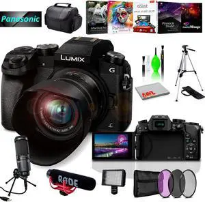 Panasonic Lumix DMC-G7 Mirrorless MFT Digital Camera, Condenser USB Mic & Camera Mic, Corel Editing Software Bundle & Cleaning Kit