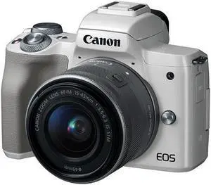 Canon EOS M50 Mirrorless Digital Camera with 15-45mm Lens (White) (Intl Model)