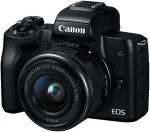 Canon EOS M50 Mirrorless Digital Camera with 15-45mm Lens (Black)(Intl Model)