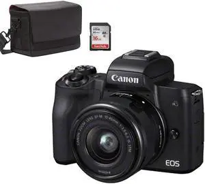 Canon EOS M50 Black + EF-M 15-45 mm is STM Black + SB130 + SanDisk SD 16 GB