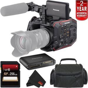 Panasonic AU-EVA1 Compact 5.7K Super 35mm Cinema Camera (International Version) + Microfiber Cloth + 256GB High Speed UH Bundle