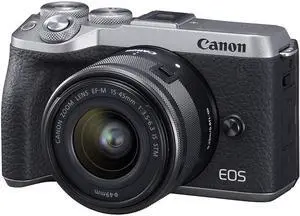 Canon EOS M6 Mark II (Silver)+Ef-M 15-45mm F/3.5-6.3 is STM Lens (International Model)