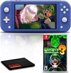 Nintendo Switch Lite Blue Gaming Console Bundle with Luigis Mansion 3