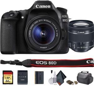 Canon EOS 80D DSLR Camera with 18-55mm Lens (International Model) (1263C005) - Starter Bundle