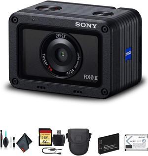 Sony Cyber-shot DSC-RX0 II Camera DSC-RX0M2 With Soft Bag, Additional Battery, 64GB Memory Card, Card Reader , Plus Essential Accessories