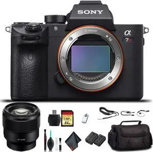 Sony Alpha a7R III Mirrorless Camera ILCE7RM3/B With Sony FE 24-70mm Lens, Soft Bag, Additional Battery, 64GB Memory Card, Card Reader Bundle