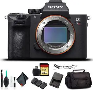 Sony Alpha a7R III Mirrorless Camera ILCE7RM3/B with Soft Bag, Additional Battery, 64GB Memory Card, Card Reader, Plus E