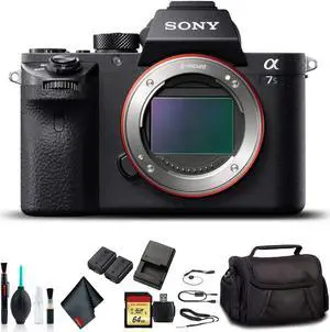 Sony Alpha a7S II Mirrorless Camera ILCE7SM2/B With Soft Bag, 64GB Memory Card, Card Reader , Plus Essential Accessories