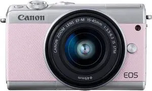 Canon EOS M100 Mirrorless Camera w/ 15-45mm Lens - Wi-Fi, Bluetooth, and NFC Enabled (Pink) (International Model) Canon EOS M100 Mirrorless Camera w/ 15-45mm Lens - Wi-Fi, Bluetooth, and NFC Enabled (Pink) (International Model)