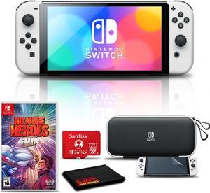 Nintendo Switch OLED White with No More Heroes 3 128GB Card and More