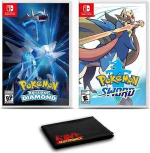 Pokemon Brilliant Diamond and Pokemon Sword - Two Pack Game Bundle For Nintendo Switch Pokemon Brilliant Diamond and Pokemon Sword - Two Pack Game Bundle For Nintendo Switch