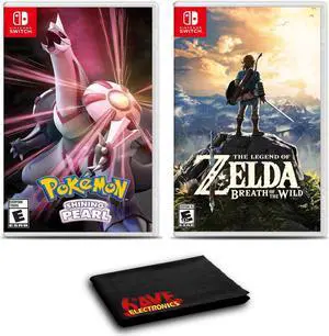 Pokemon Shining Pearl and Zelda Breath of the Wild - Two Games For Nintendo Switch Pokemon Shining Pearl and Zelda Breath of the Wild - Two Games For Nintendo Switch